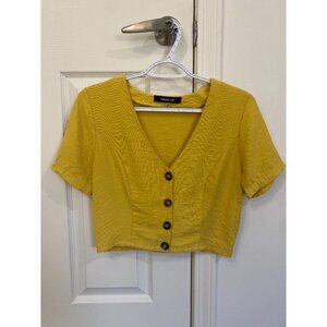 ✨ Sunshine Chic | Sugar Lips Cropped Button-Front Top (XS) ✨